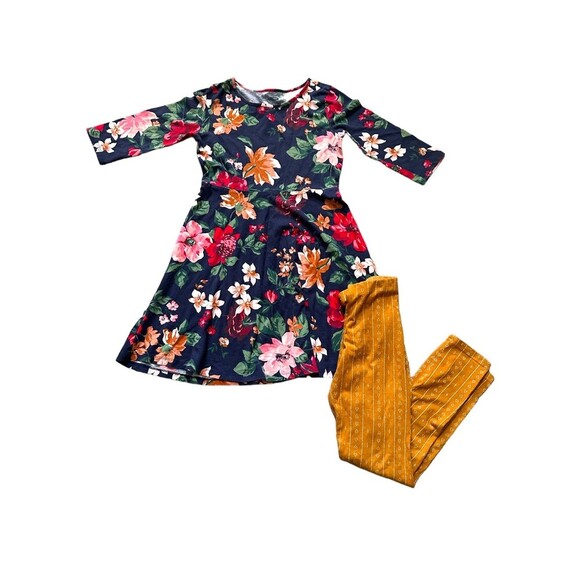 Old Navy Fall Floral Dress and leggings size Medium (8) - Picture 1 of 4